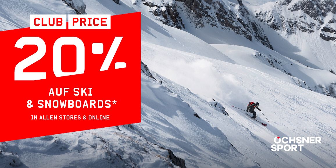 & CLUB PRICE – 20% Rabatt auf SKI & SNOWBOARDS